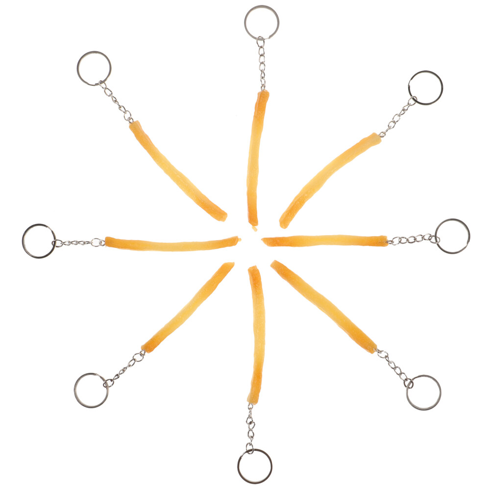 8 Pcs French Fries Keychain Appealing Keychains Simulation Food Miss