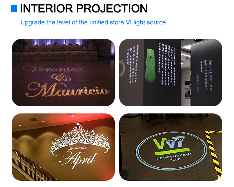 60W-600W Custom 7 Logo LED Gobo Projector Waterproof Auto-switch Projection Lamp