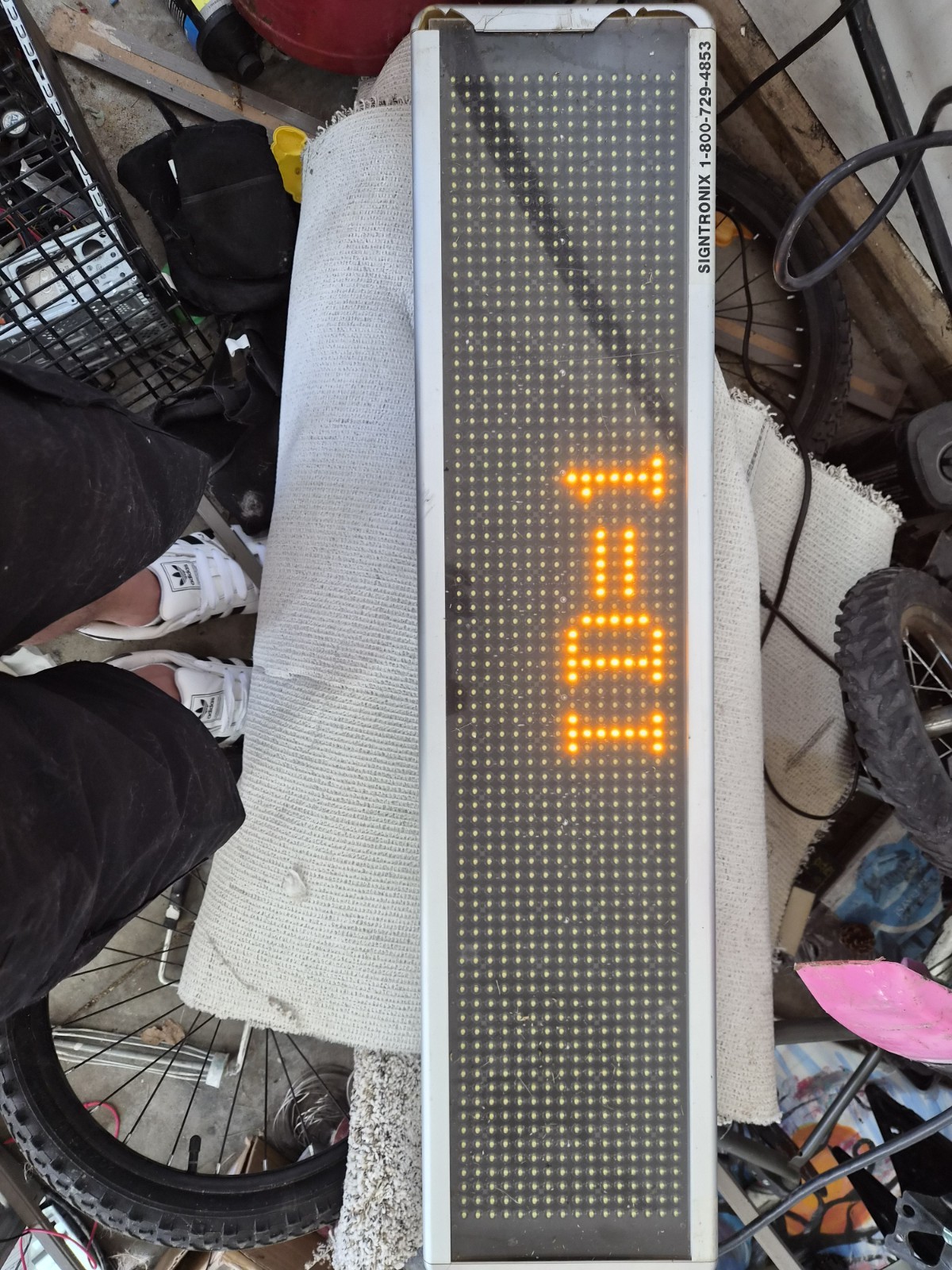 SIGNTRONIX LED Digital Display Illuminated Sign, Silver Model 1-800-729-4853