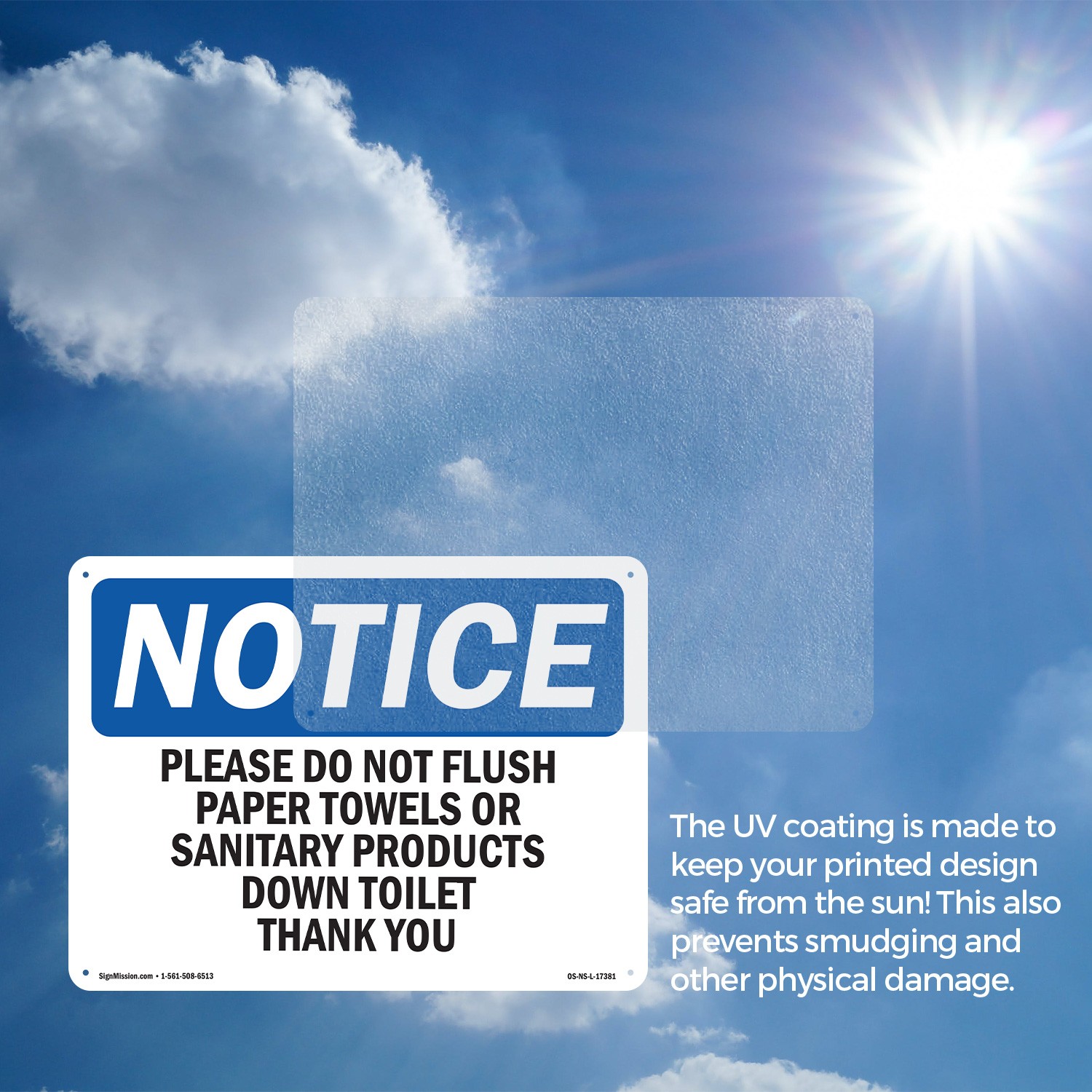 Please Do Not Flush Paper Towels Or Sanitary OSHA Notice Sign, Decal 5/10 Pack