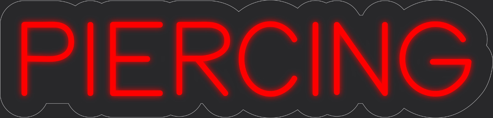 Piercing Neon LED Sign Business Wall Decor Lighted Store Sign 24 x 6 in.
