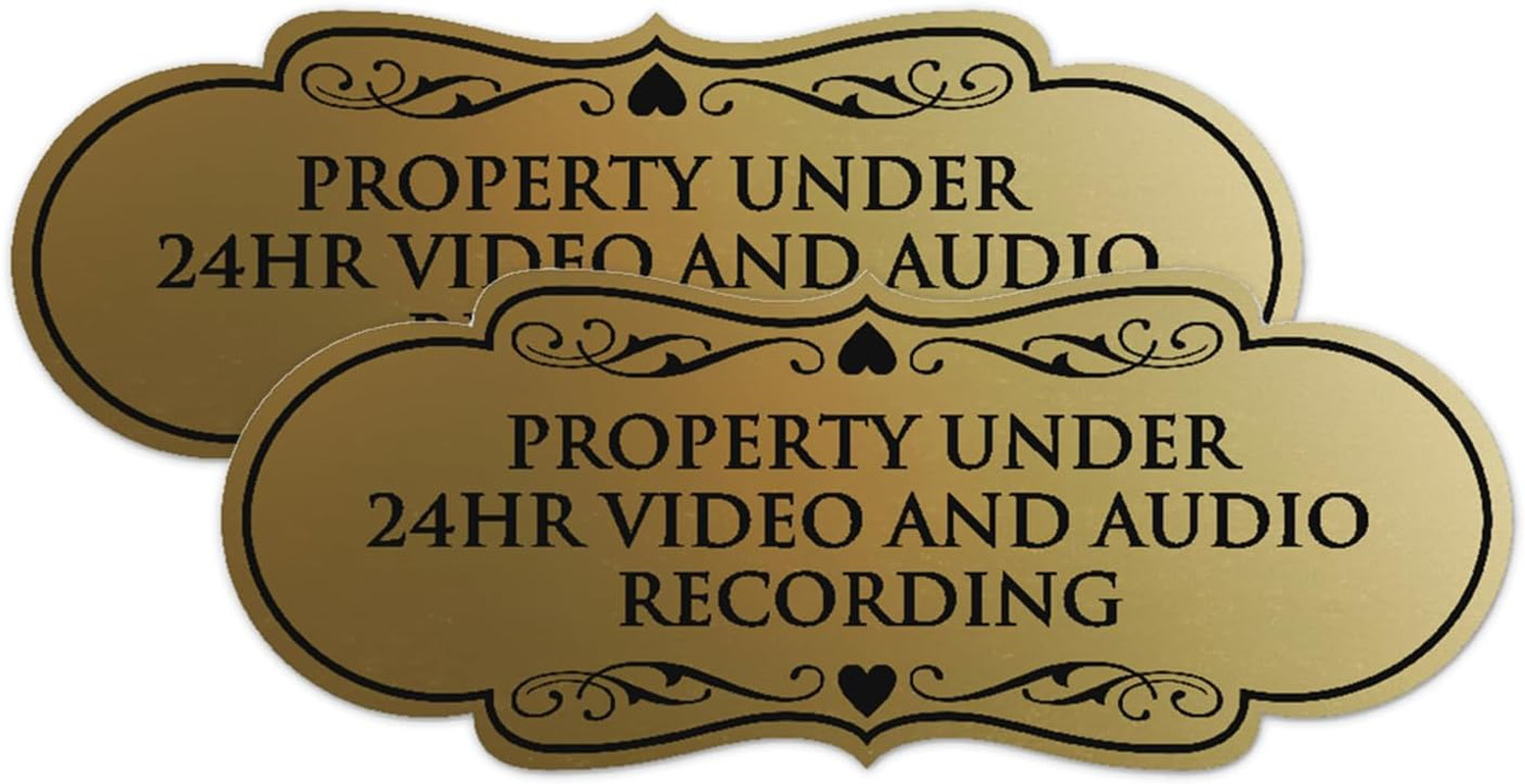 Designer Property under 24Hr Audio and Video Recording Sign – Easy Installation