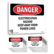 Electrocution Hazard Keep Away From Power Lines OSHA Danger Sign – 5 or 10 Pack