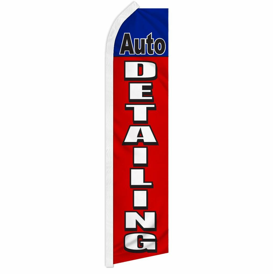 “AUTO DETAILING” advertising super flag swooper banner business sign car wax rb