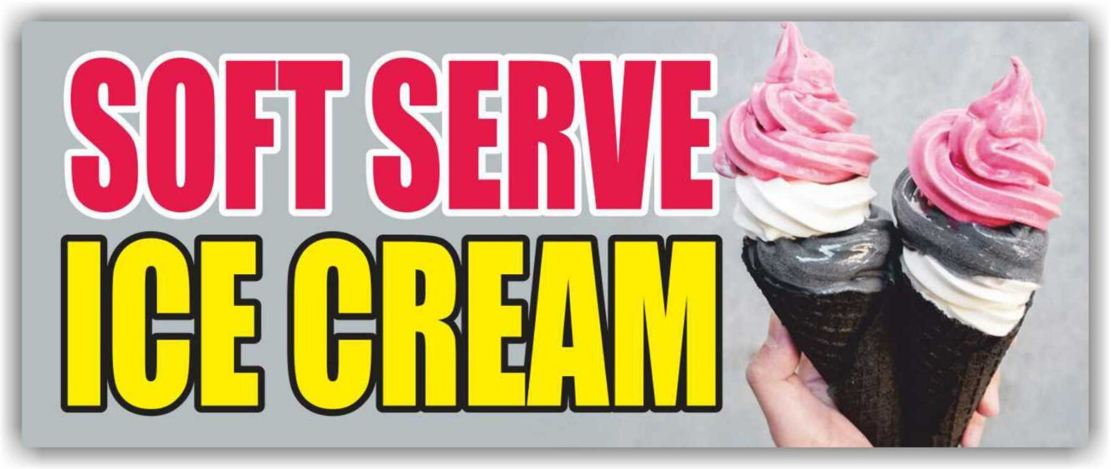 SOFT SERVE ICE CREAM Advertising Banner Vinyl Mesh Sign Flag Flavors Shaved ice