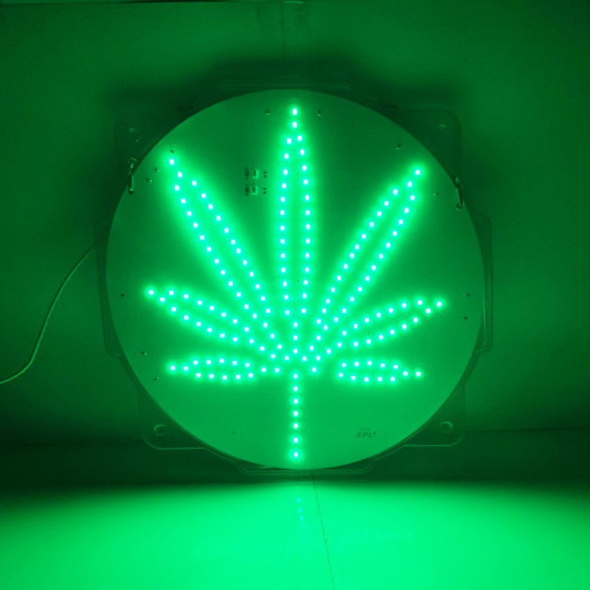 EPL Signs LEAF Green LED Sign Business 15″x15″ Remote 3G Sparkling Mode