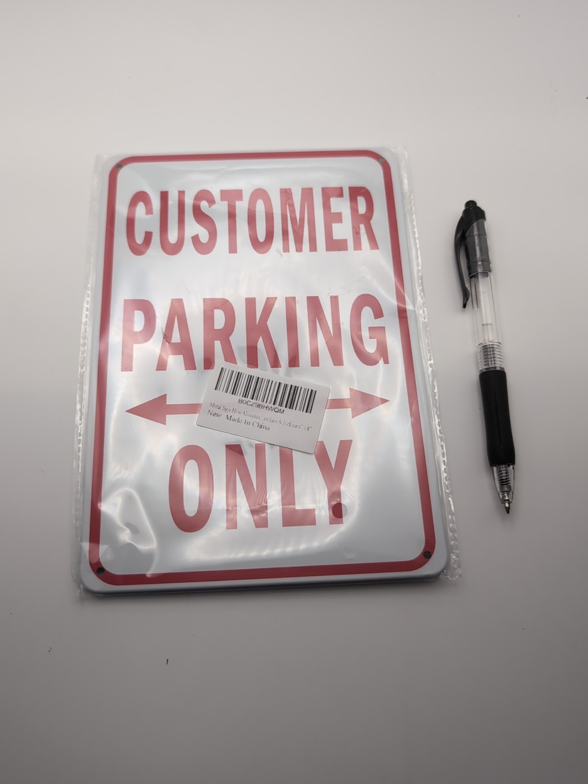 Vertical Metal Sign Multiple Sizes Customer Parking Only Red Weatherproof 5×8