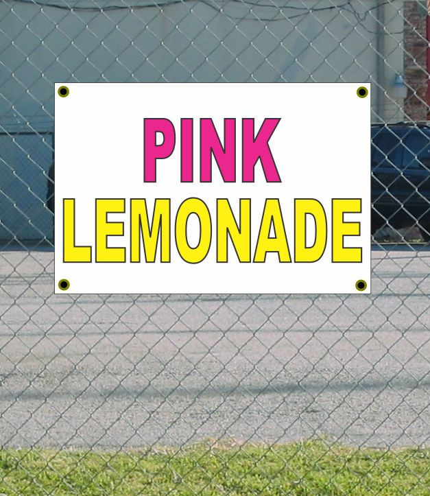 2×3 PINK LEMONADE Pink & Yellow Banner Sign NEW Discount Size & Price