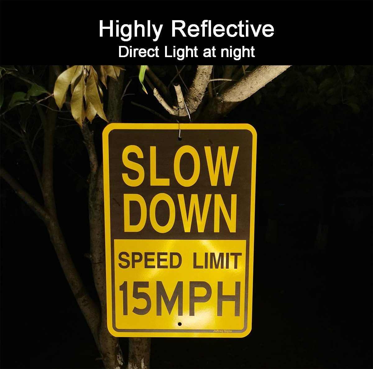 2 PCS Slow Down Speed Limit 15 MPH Sign 17×12 Inch Reflective Aluminum
