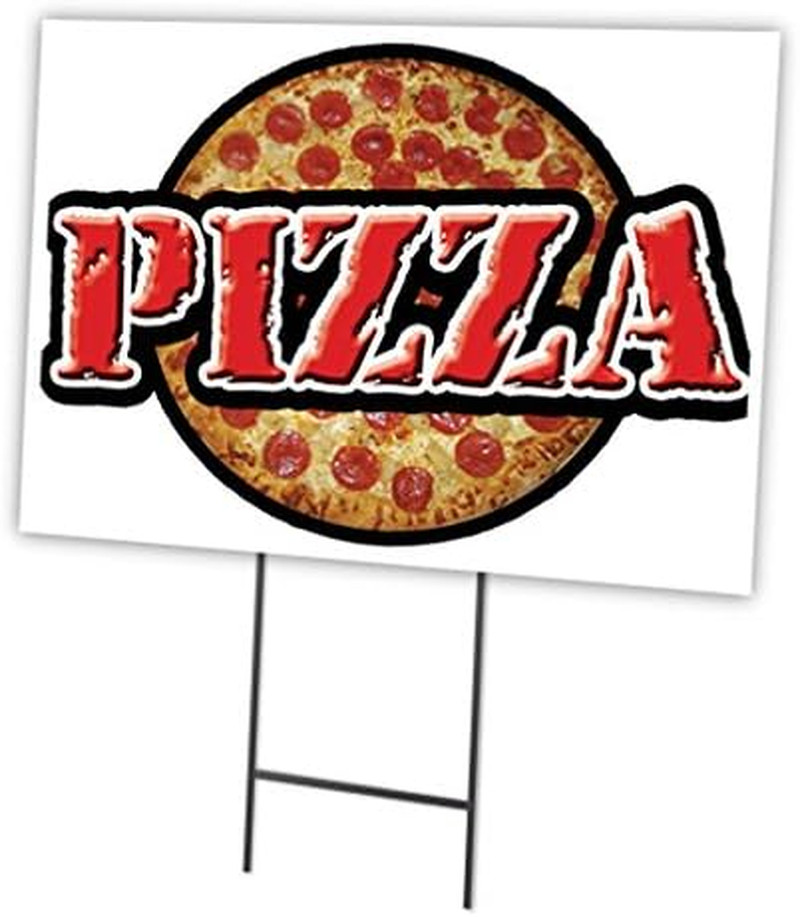 PIZZA 12″x16″ Yard Sign & Stake | Advertise Your Business | Stake Included Image