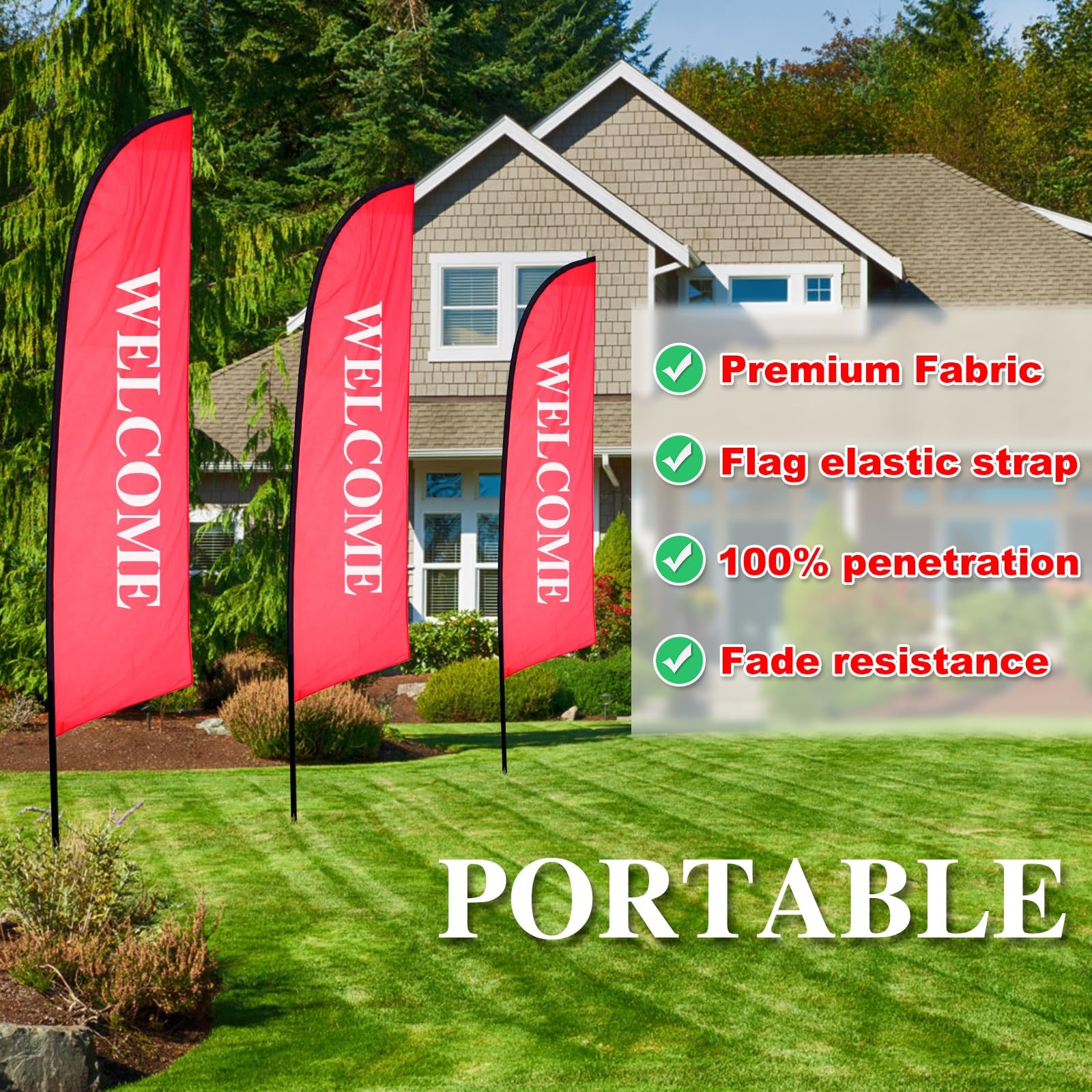 Yeload 7Ft Blank Feather Flag Kit Pole – Solid Color For Sublimation Business –