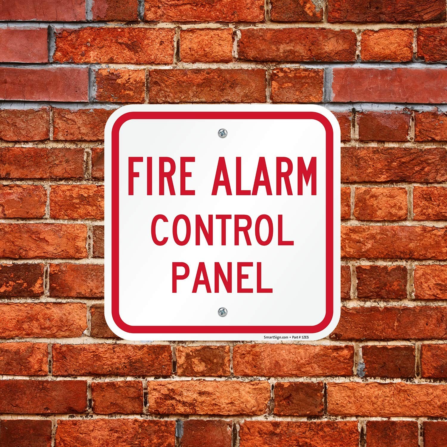 K5834AL12x12 Fire Alarm Control Panel Sign 12×12 Aluminum Red White