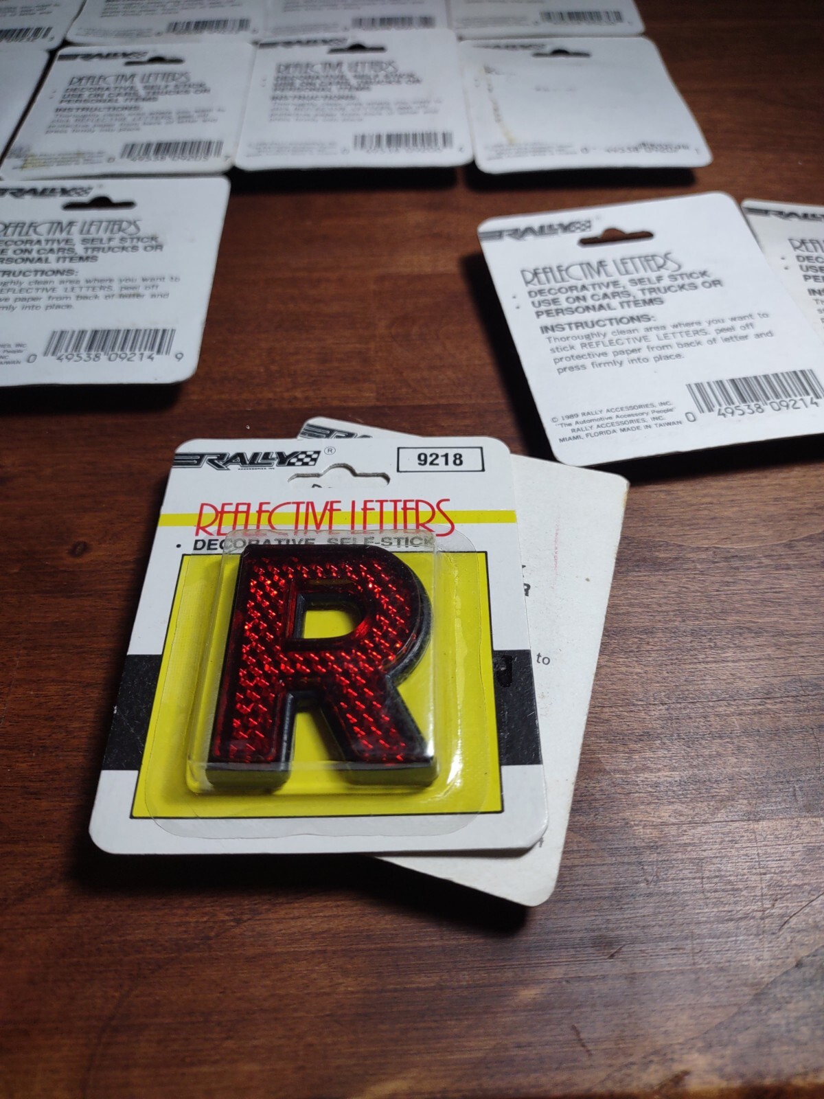 Rally Accessories Red Reflective Adhesive Letters Numbers Lot Of 17 Sealed VTG
