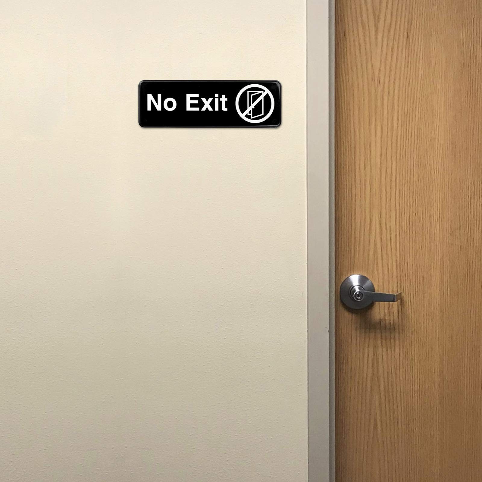 Excello Global Products No Exit Sign: Easy to Mount Informative Plastic Sign …
