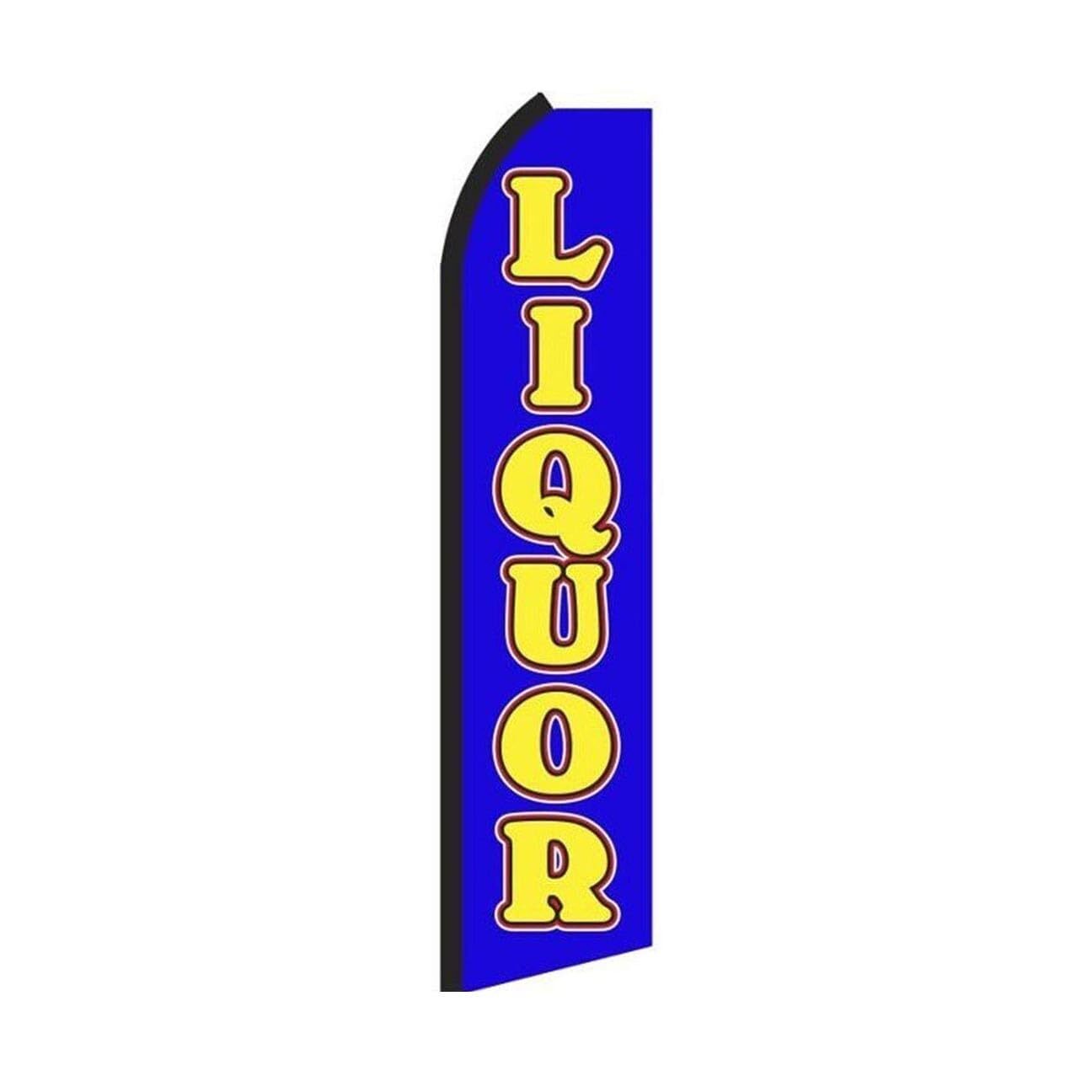 Liquor Blue Swooper Flutter Feather Flag | 3ft W x 11.5ft Tall