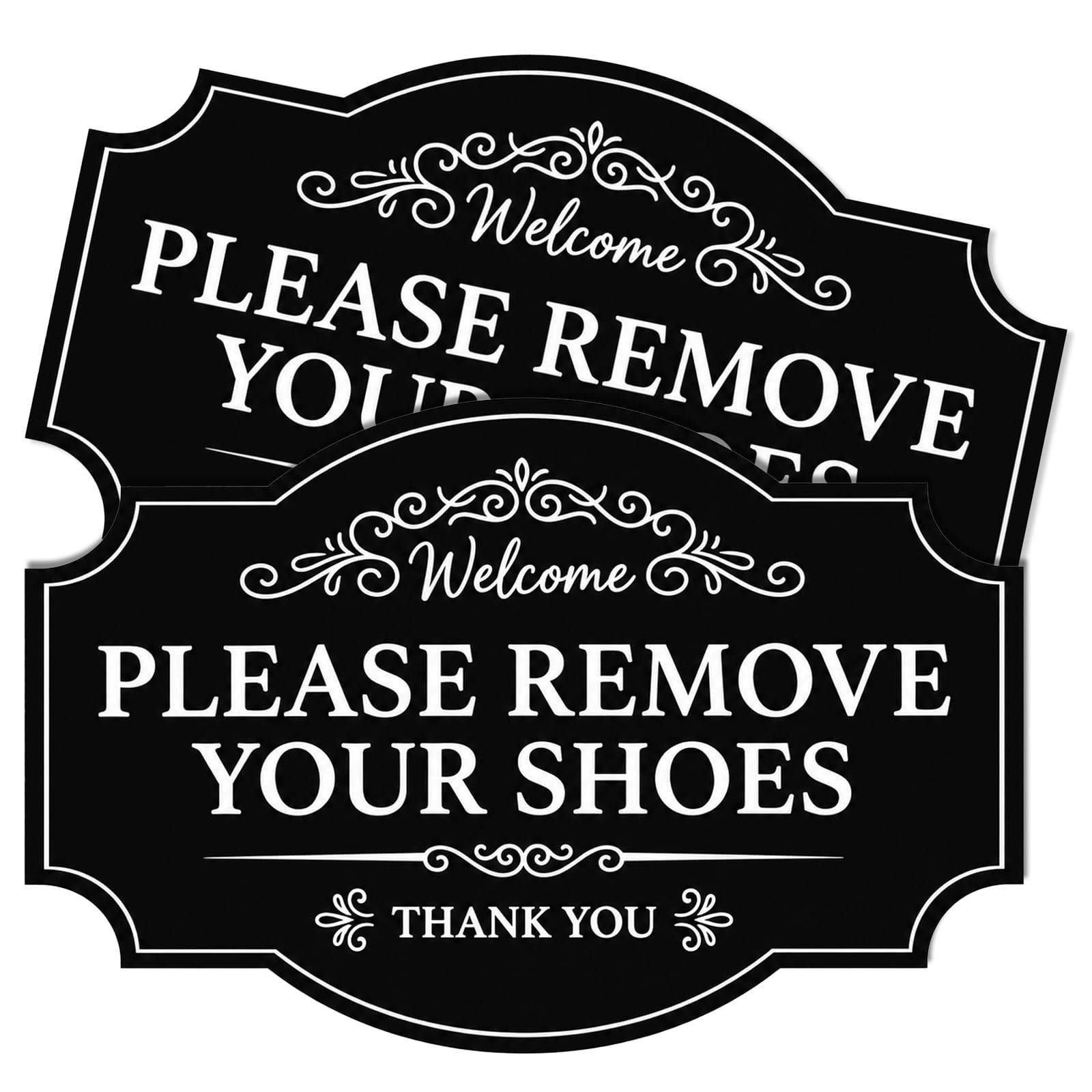 2PCS Take Your Shoes Off Sign Self-Adhesive Sticker
