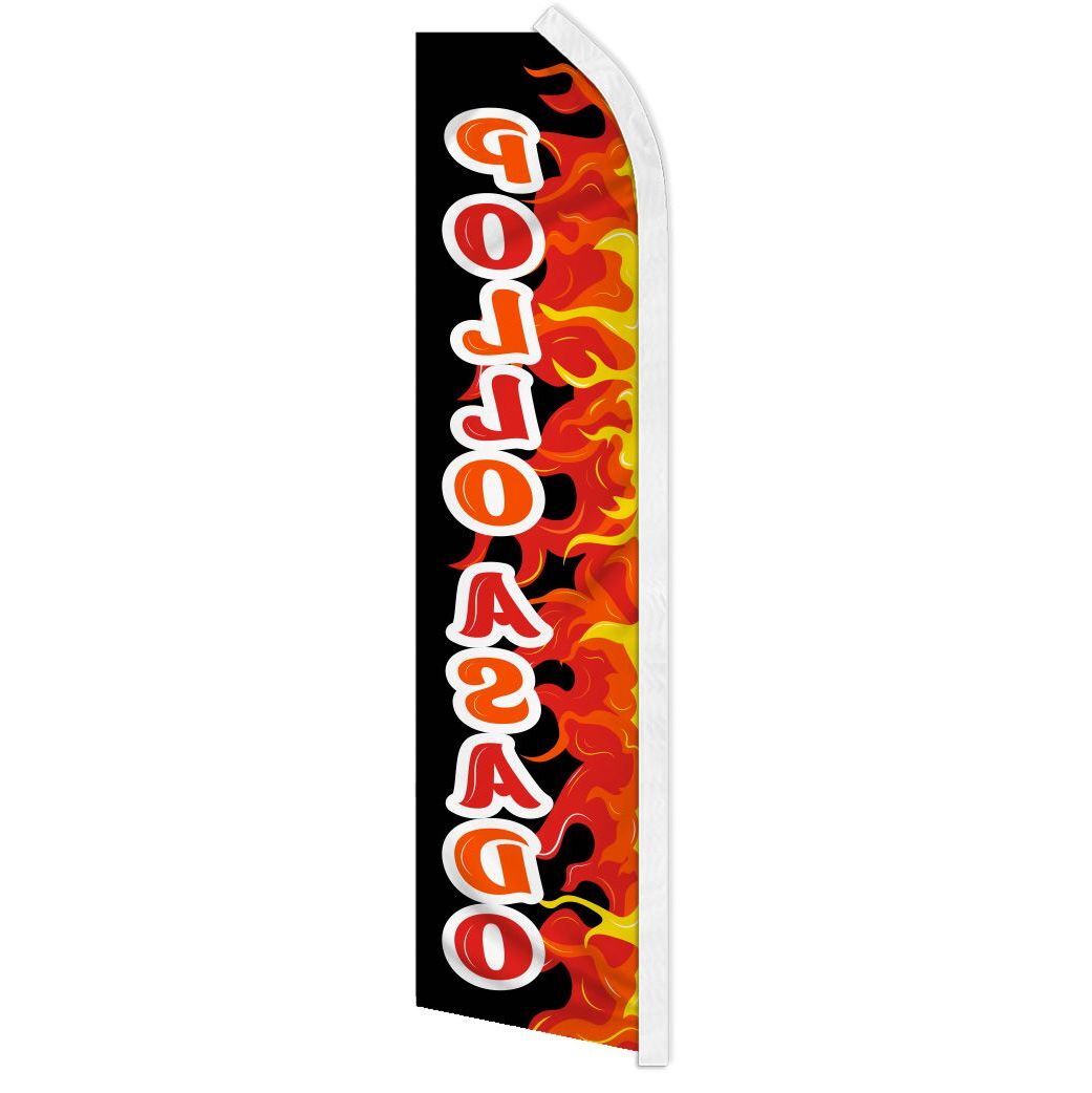 “POLLO ASADO” advertising super flag swooper banner business sign chicken