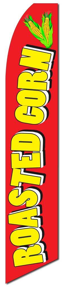 Roasted Corn Red/Yellow Flutter Swooper Flag Advertising Sign 3’ Wide Banner Onl