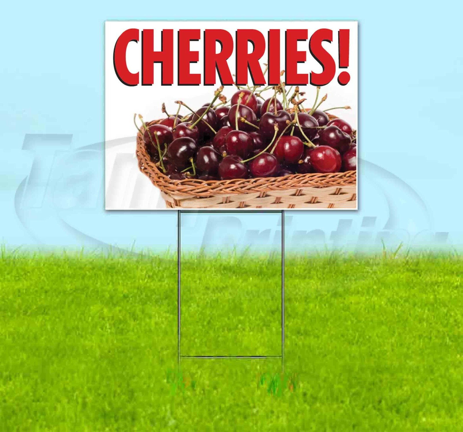 CHERRIES 18×24 Yard Sign Corrugated Plastic Bandit Lawn Business FRUIT