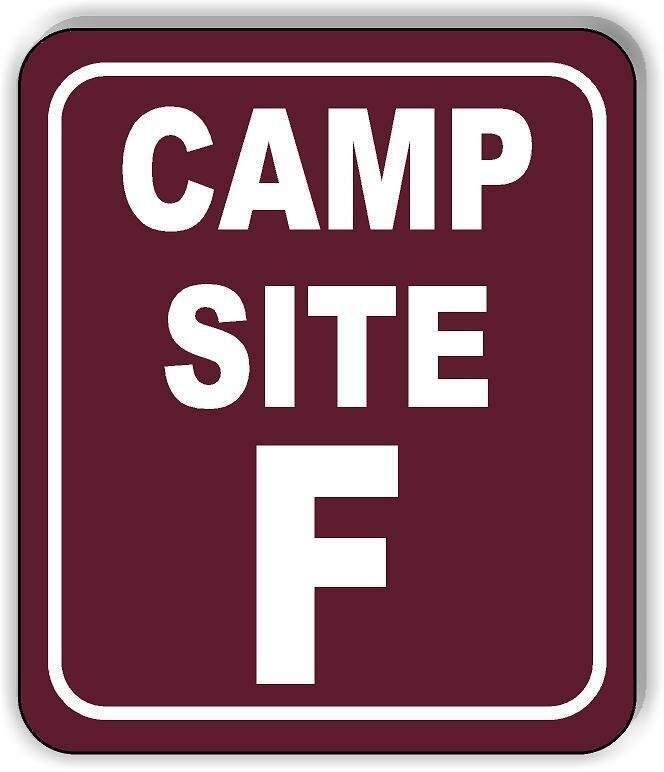 Camp Site F Camping Aluminum Composite Sign