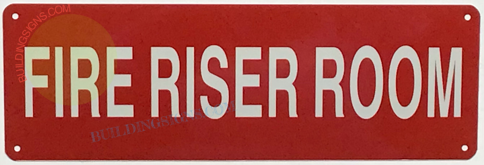 FIRE RISER ROOM SIGN -(4×12, Red, Aluminum)-REF24-1027
