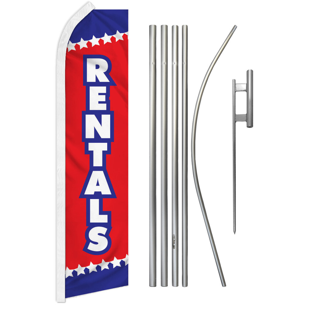 Rentals Swooper Flutter Feather Advertising Flag Kit Rent Me Car Boats Bikes