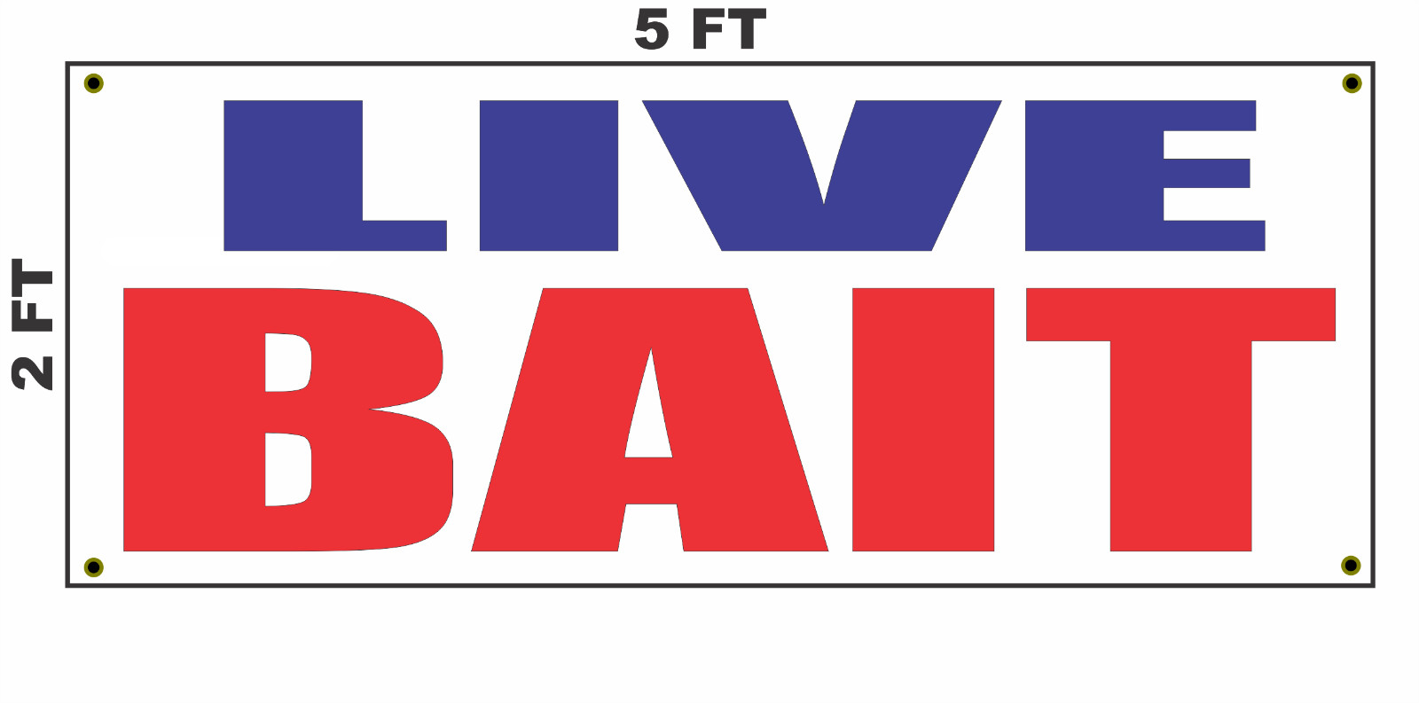LIVE BAIT Banner Sign Fishing Worms Lure Minnows Ice NEW LARGER SIZE BEST PRICE