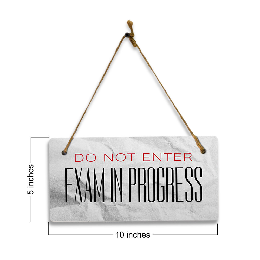 Do Not Enter Exam In Progress 5″ x 10″ Hanging Wall or Door Sign | Rustic Twine
