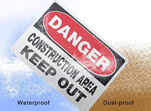 4 Pack “Danger Construction Area” Signs 10×14 Inch Rust-Free Aluminum Weather…