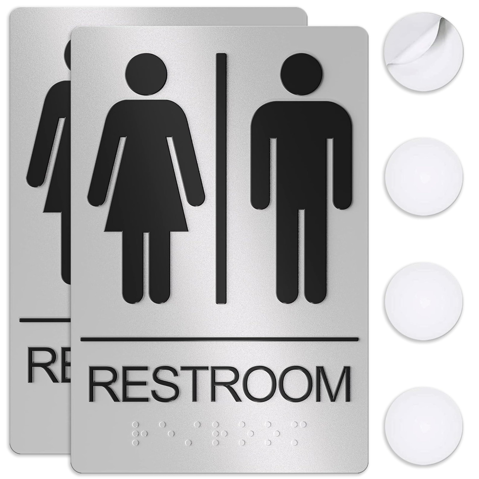 Restroom Sign for Business – 9 x 6 Inch – 2 Pack