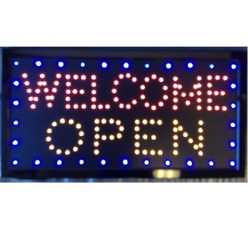 Animated Motion LED Business Open Welcome Open SIGN +On/Off Switch Bright Light