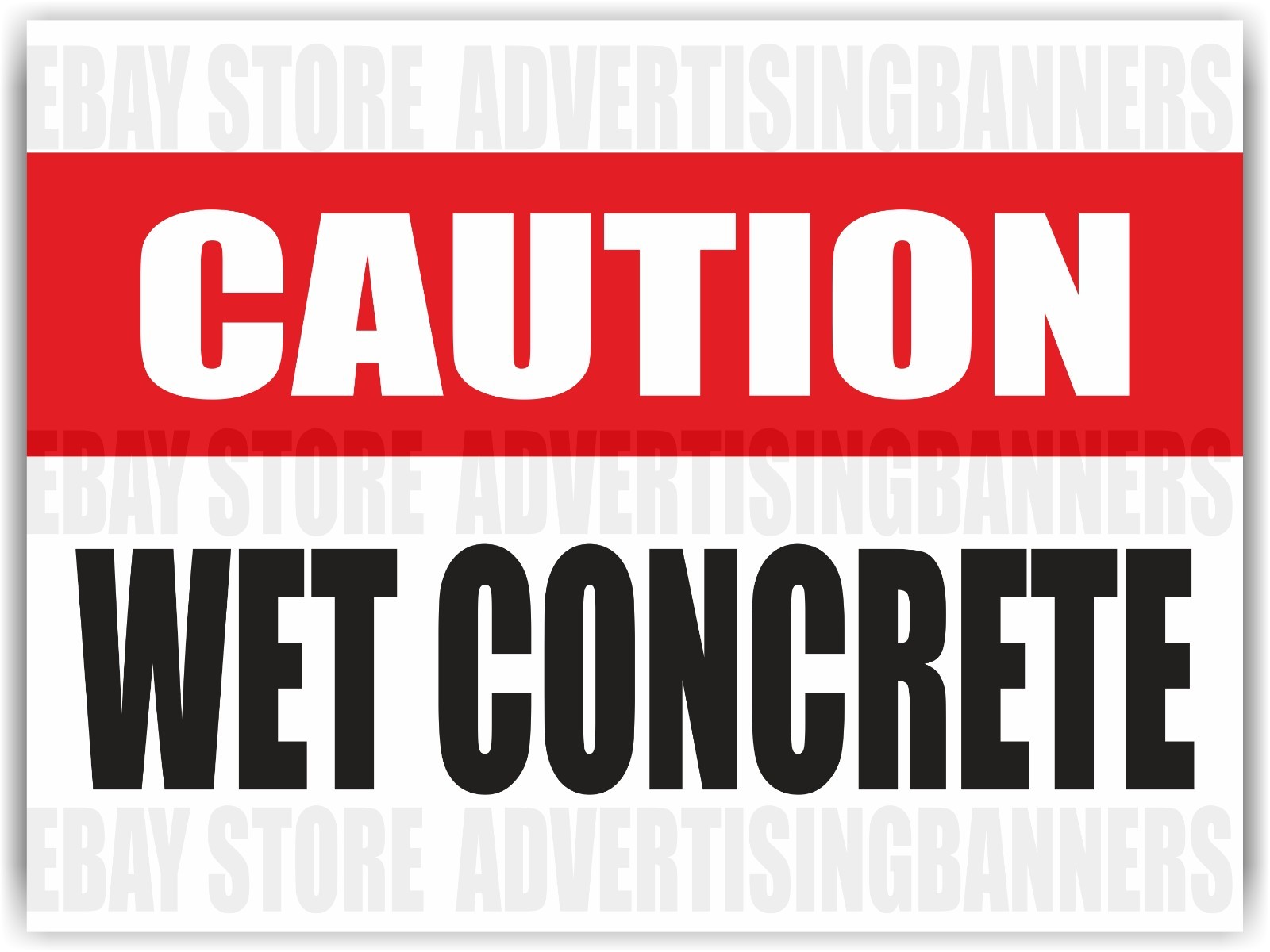 CAUTION WET CONCRETE YARD Sign Corrugate Plastic with H-Stakes Lawn Sign Warning