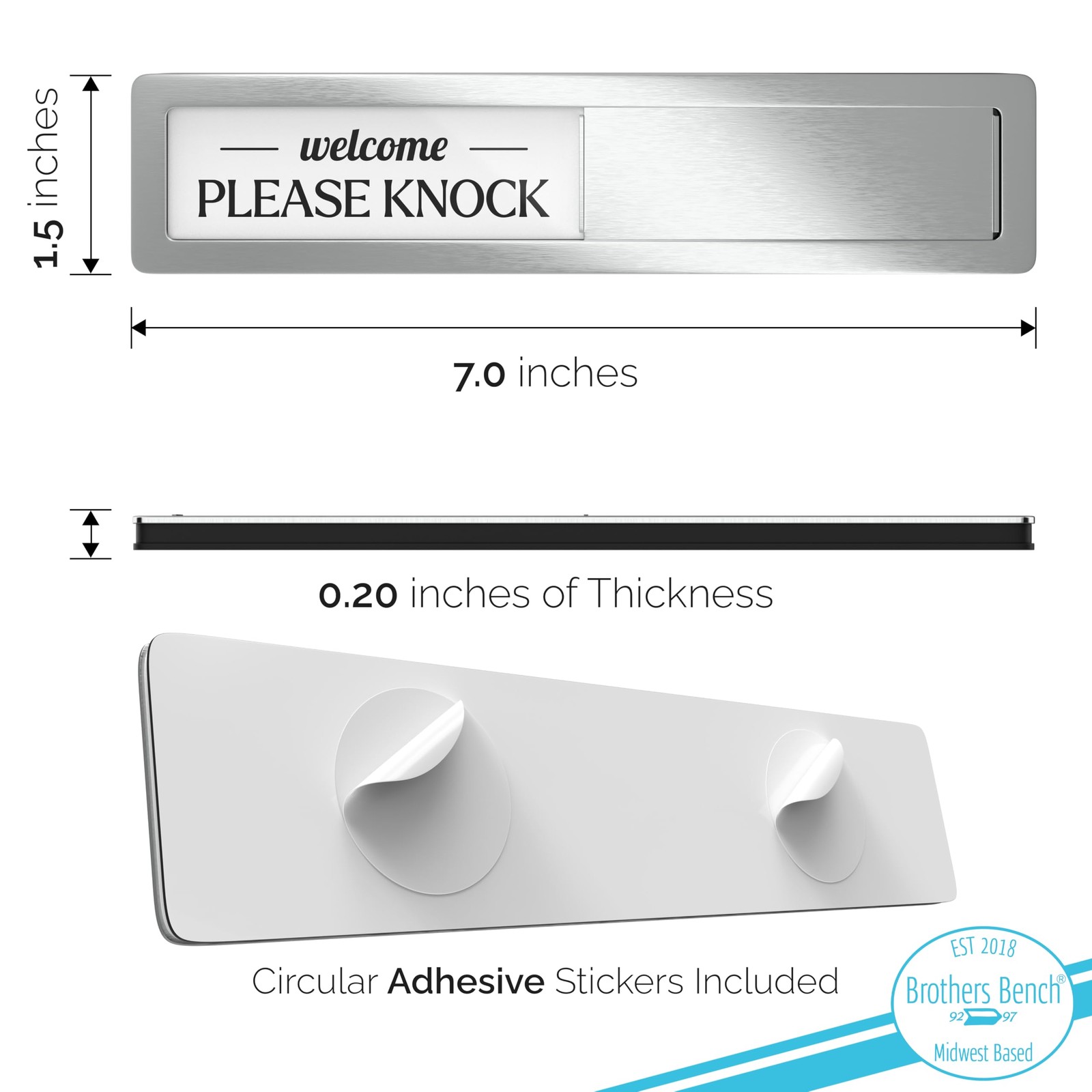 Stainless Steel Do Not Disturb Sign Please Knock Welcome Signs 7×1.5 Inch
