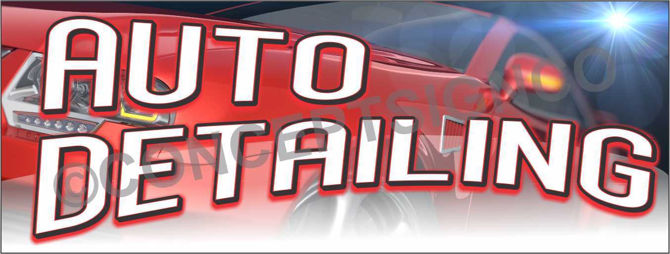 4’X10′ AUTO DETAILING BANNER Outdoor Sign XL Car Wash Wax Detail Automotive