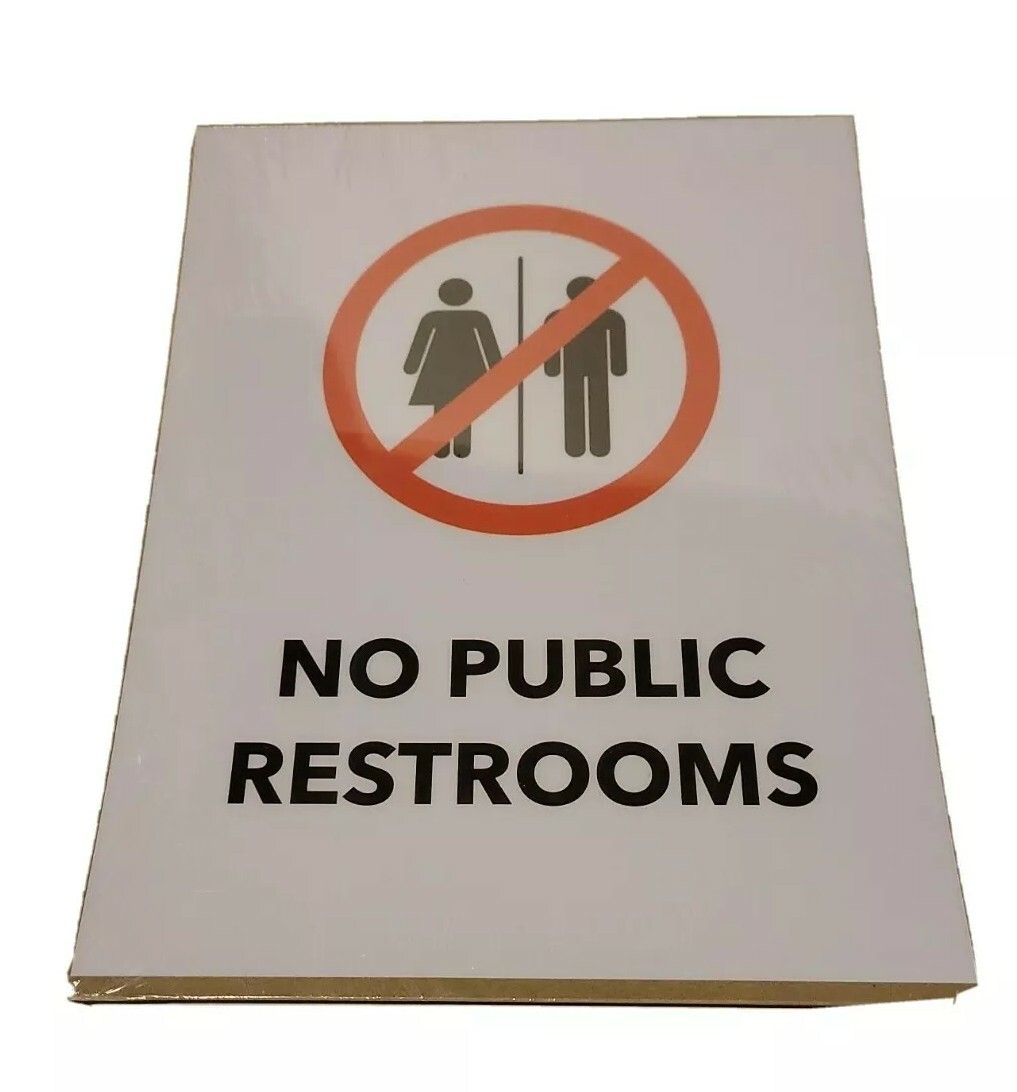 Two – No Public Restrooms Sign – Laminated 8.5 x 11 Inch