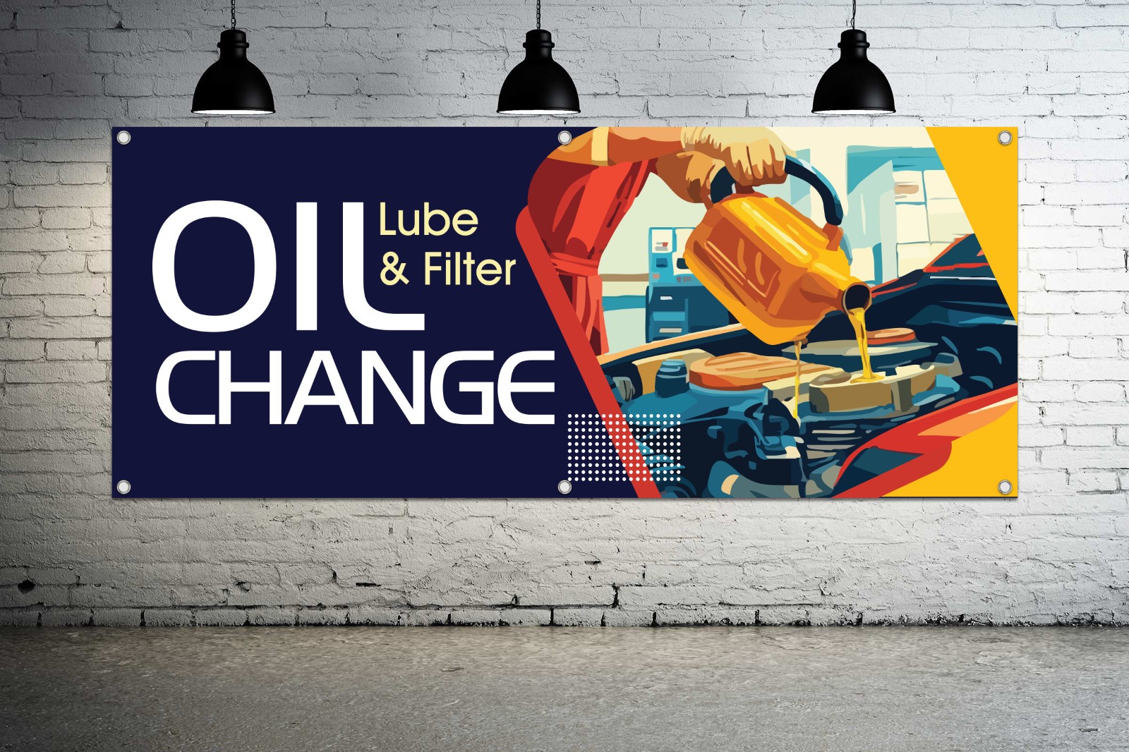 OIL CHANGE Lube & Filter Generic Vinyl Banner Sign Auto Shop Garage Display