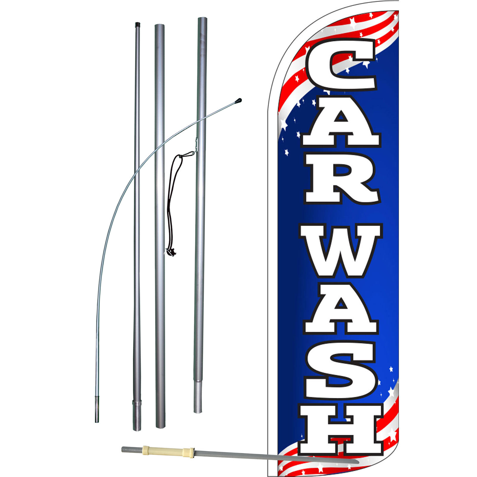 Car Wash Blue Swooper Flag Kit
