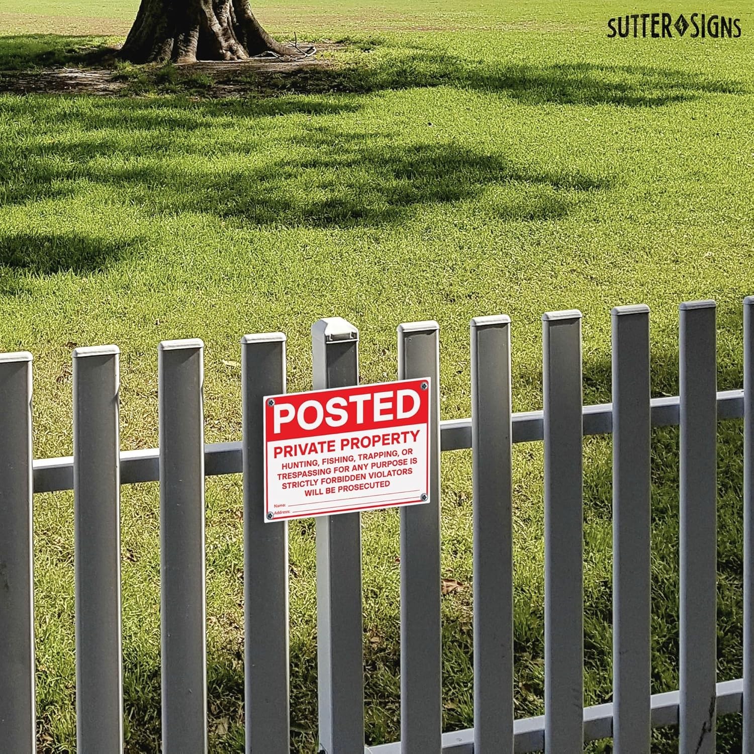 No Hunting No Trespassing PVC Property Signs 4 Pack Private Property Warning