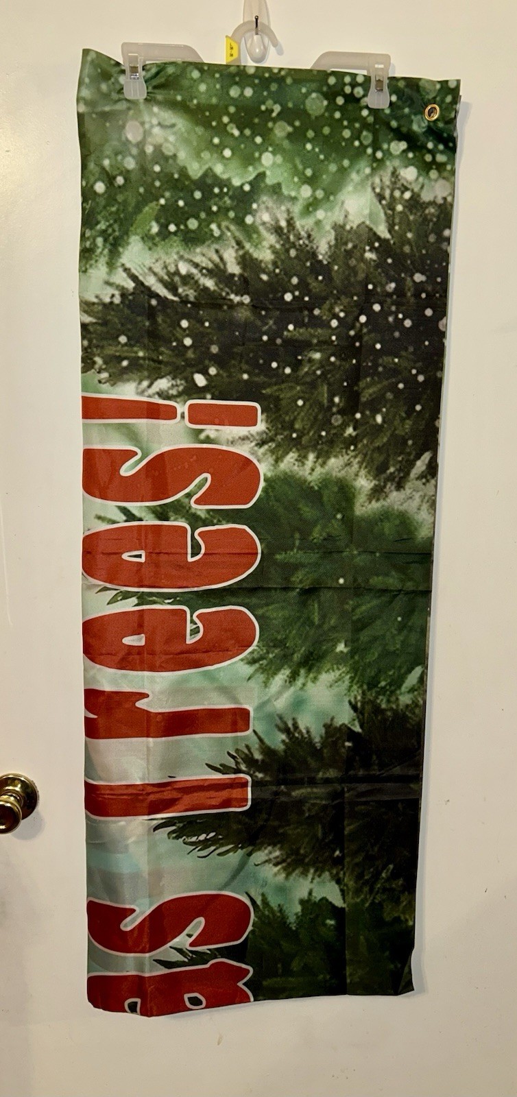 Multi-color “Fresh Cut Christmas Trees” Tapestry, NWOT Sign Banner Decor