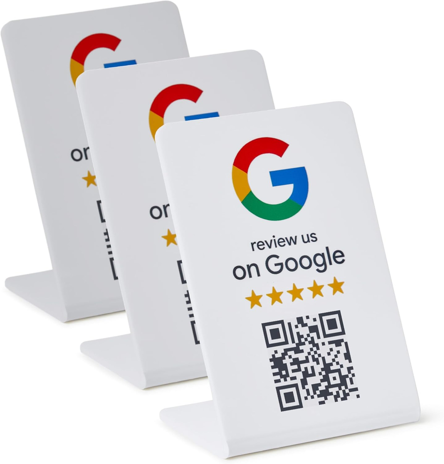 Google Review Stand NFC QR Code 3-Pack Easy Setup for All Businesses