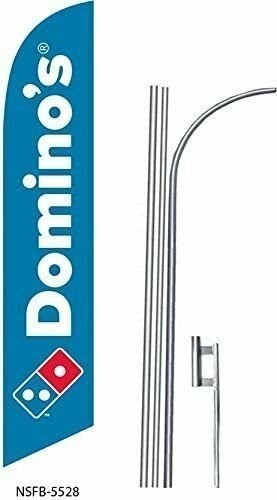 (3) three DOMINO’S (NEW 2014) 15′ Swooper #8 Feather Flags KIT