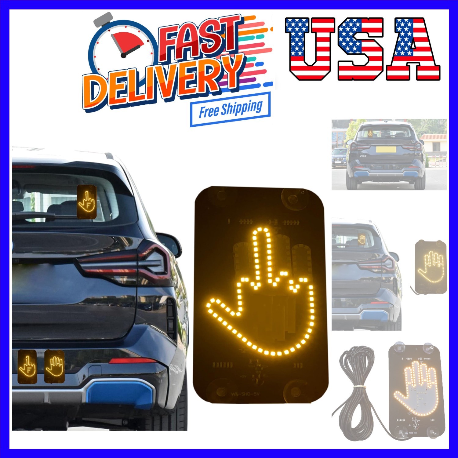 LED Middle Finger Sign for Car, Truck, Thank You Lights, Thumb Up Down Light,…