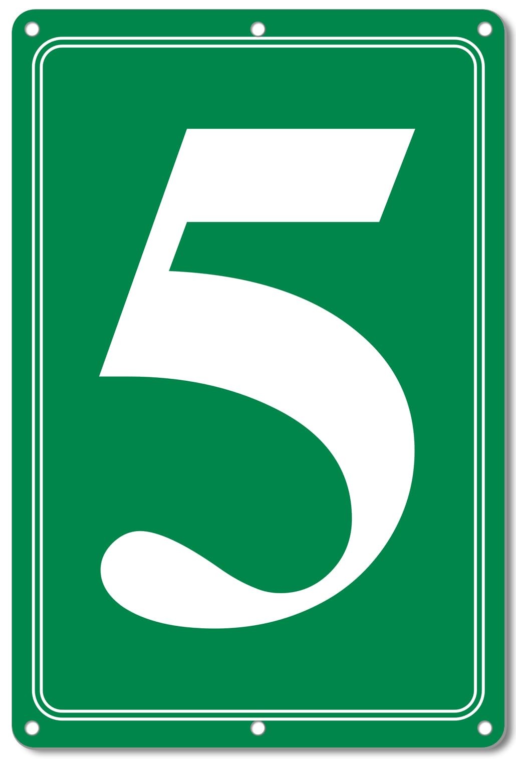 Premium Aluminum Number Signs 5, Metal 12″ X 8″ Green Numbered Signs Outdoor …