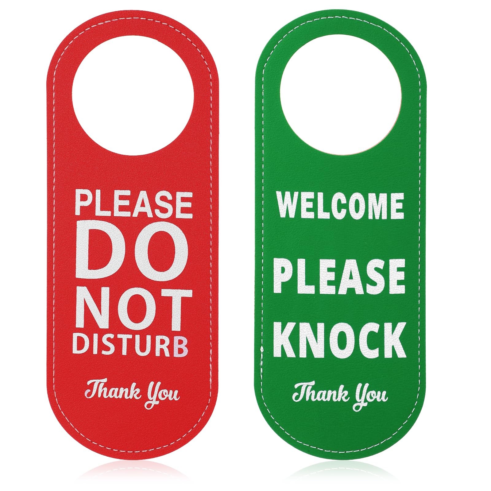 XLIUAX 2 Pack Do Not Disturb Door Hanger, Double Sided Welcome Please Knock S…