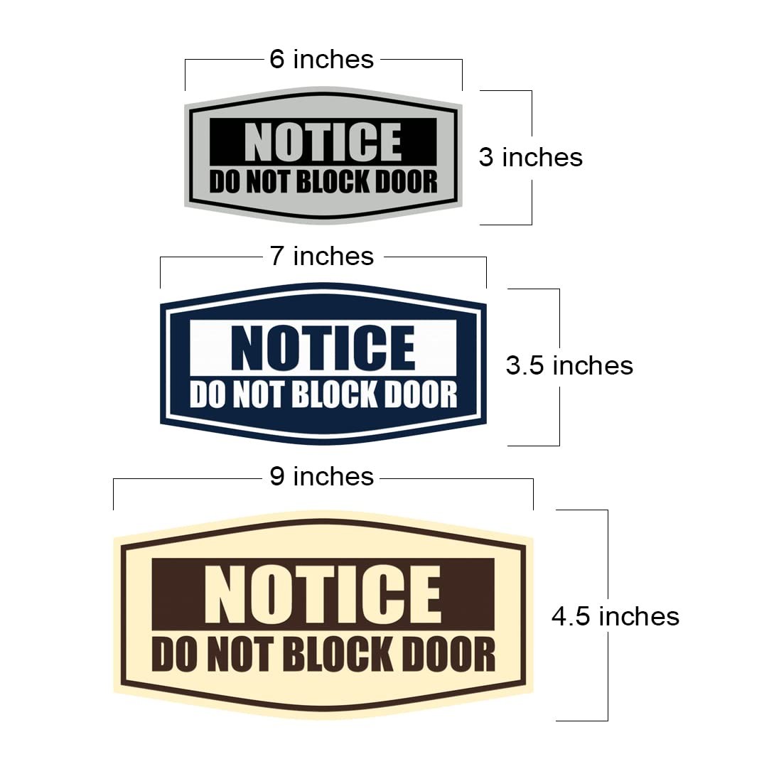 Fancy Notice Do Not Block Door Sign Large Black Gold Wall Decal Plaque