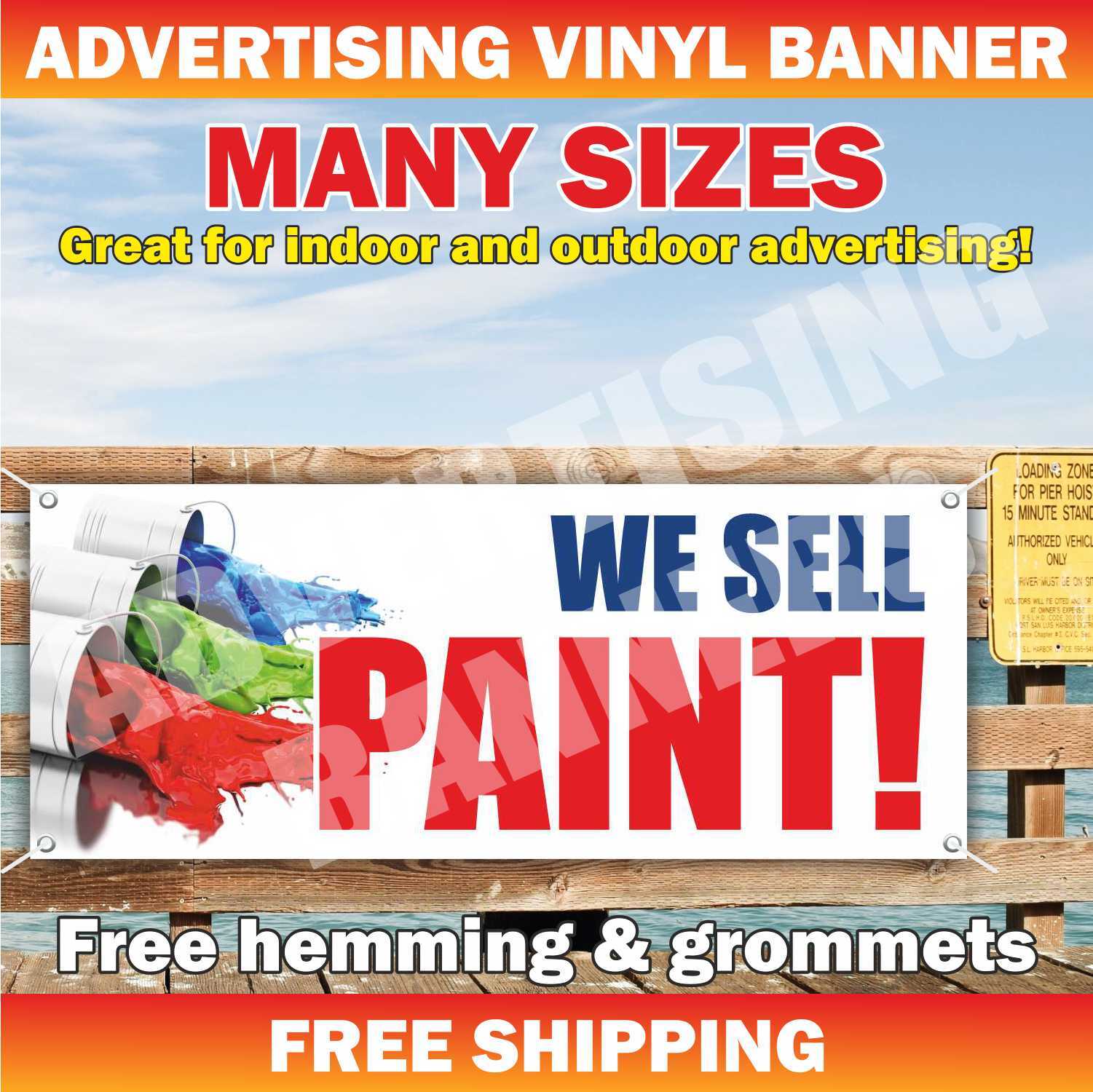 WE SELL PAINT Advertising Banner Vinyl Mesh Sign Construction repair Artist