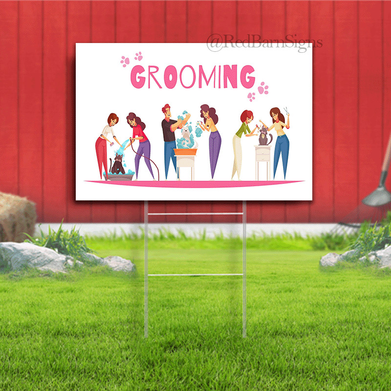 Pet Grooming Services indoor outdoor yard sign