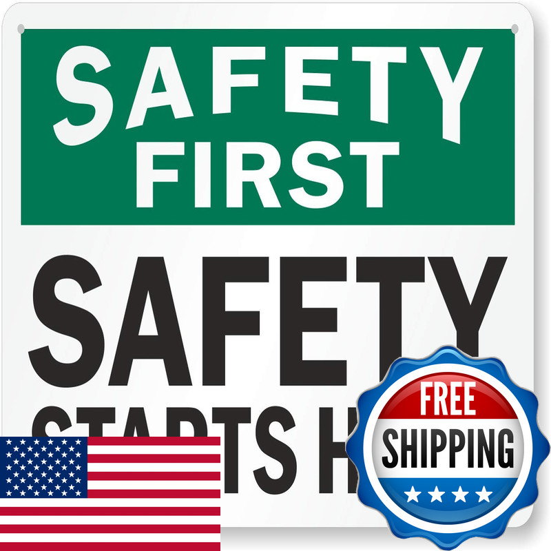 Smartsign Safety First – Safety Starts Here Sign 10 X 14 Plastic S-4155-Pl-14