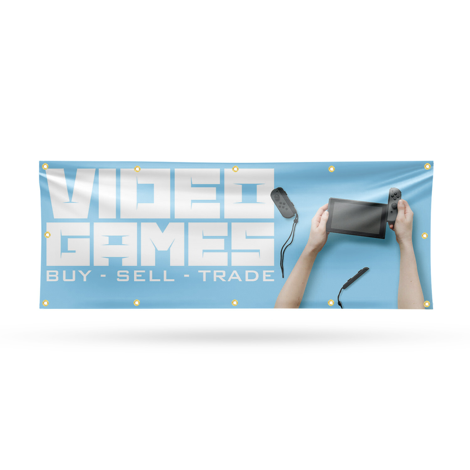 Video Games Buy Sell Trade Vinyl Banner Sign with Metal Grommets Heavy-Duty