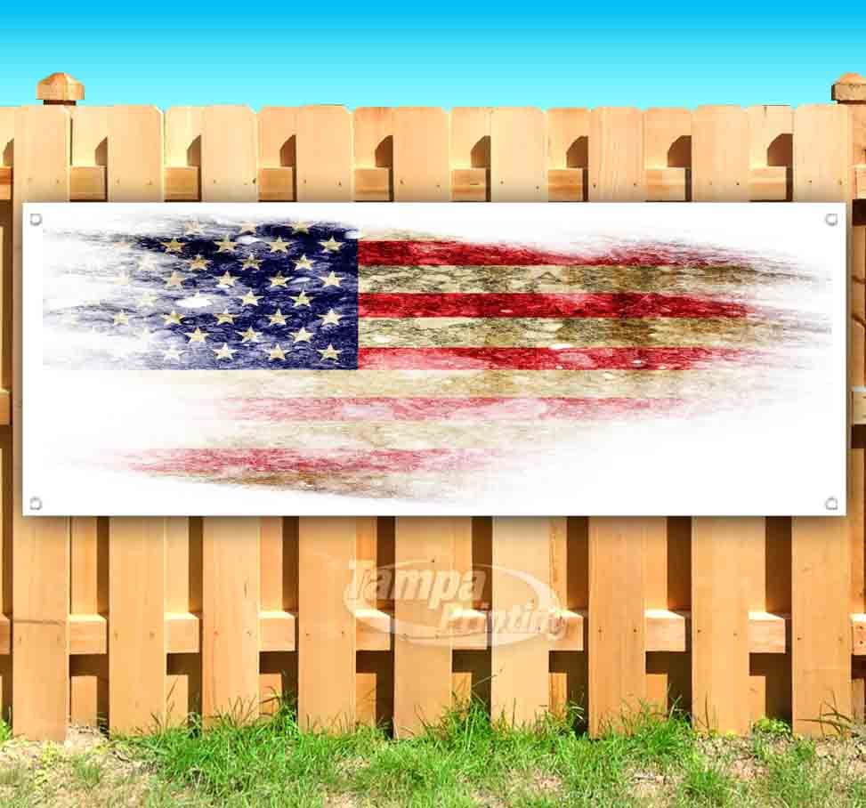 AMERICAN FLAG Advertising Vinyl Banner Flag Sign Many Sizes USA
